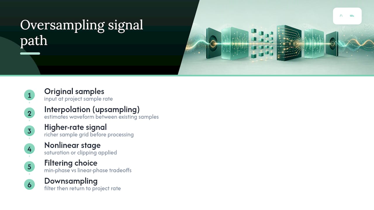 Signal flow through oversampling interpolation stages