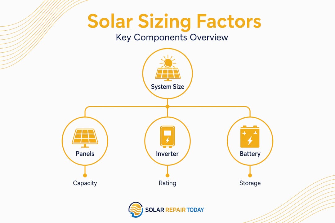 Hierarchy chart of solar sizing components