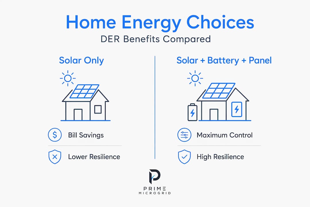 Infographic comparing home energy combinations and benefits