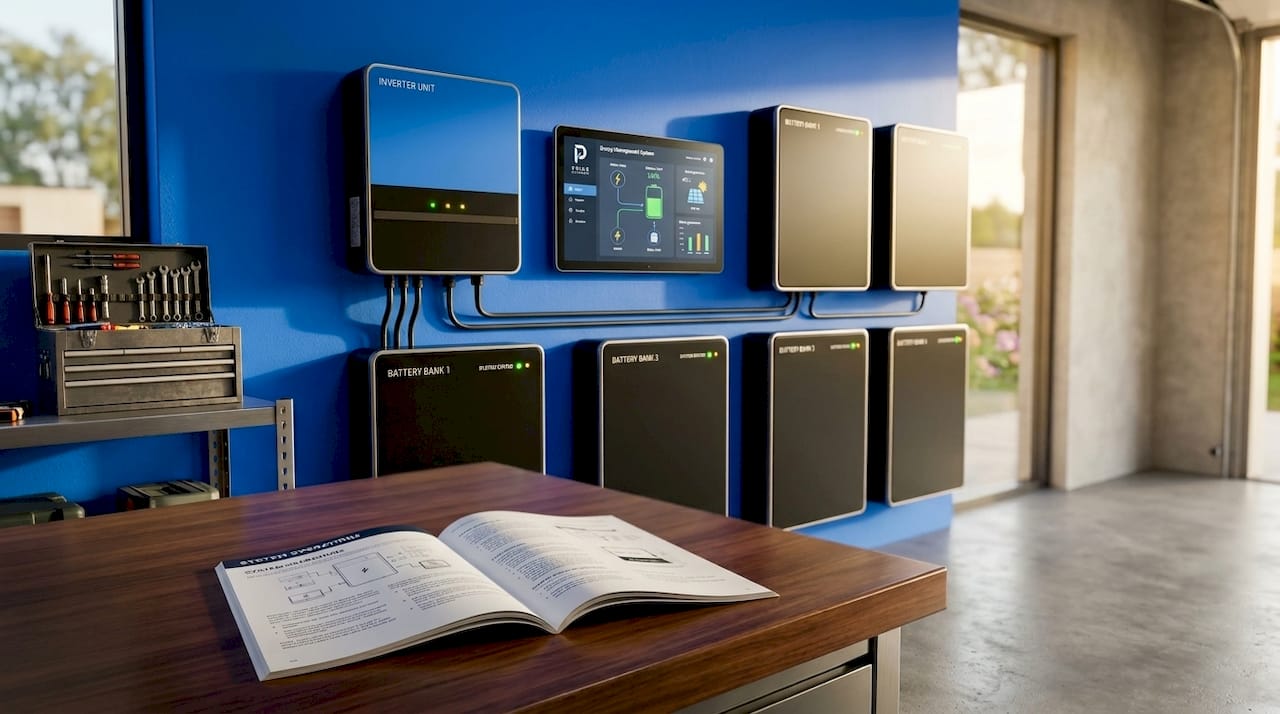 Residential hybrid energy system hardware close-up
