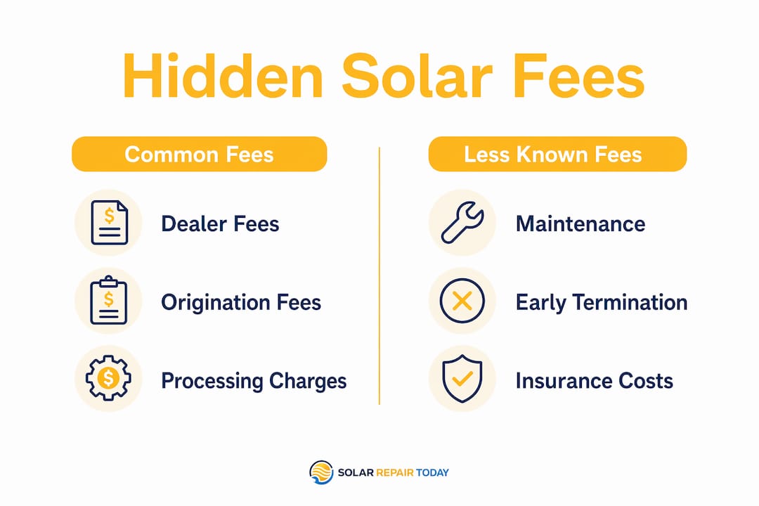 Infographic comparing common and less known hidden solar fees