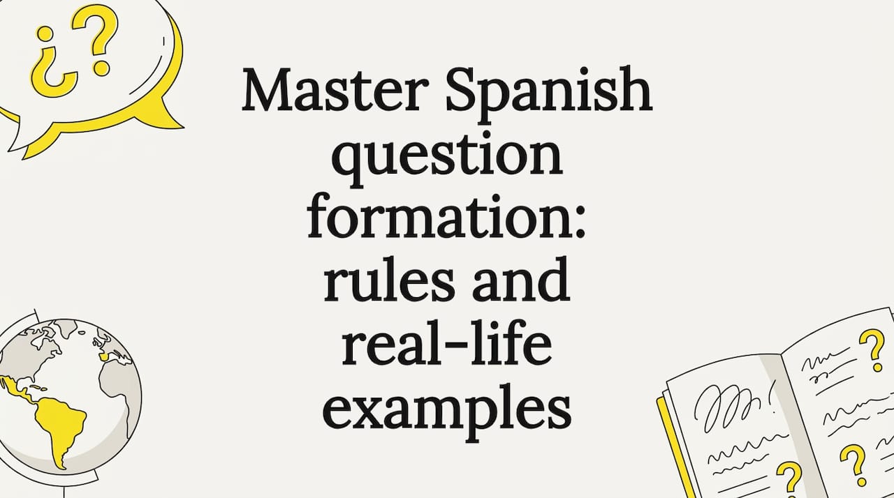 Decorative Spanish question formation title card