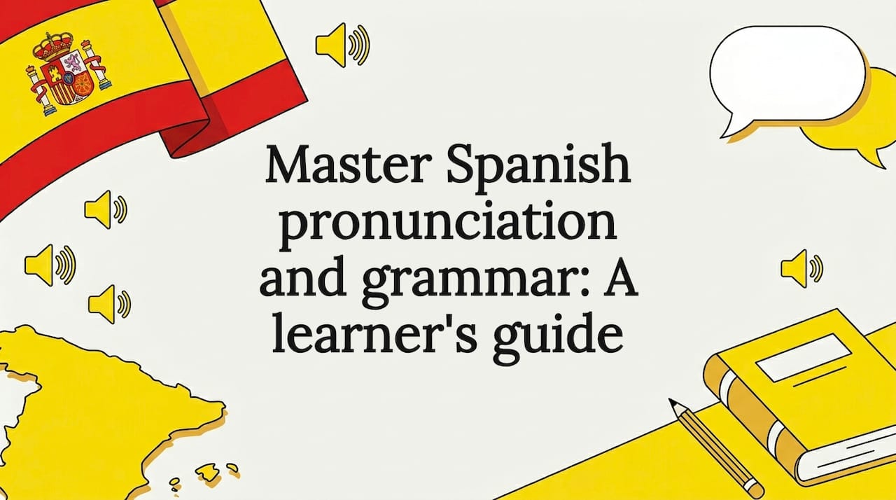 Decorative Spanish blog title card illustration