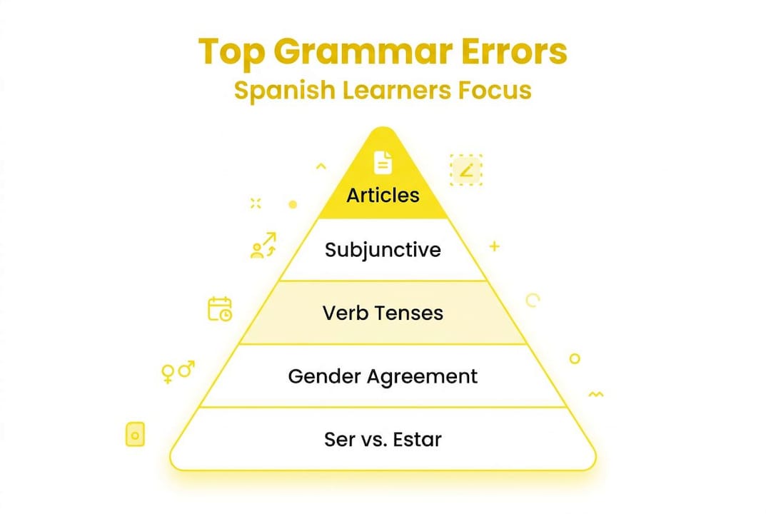 Infographic highlights five key Spanish grammar errors