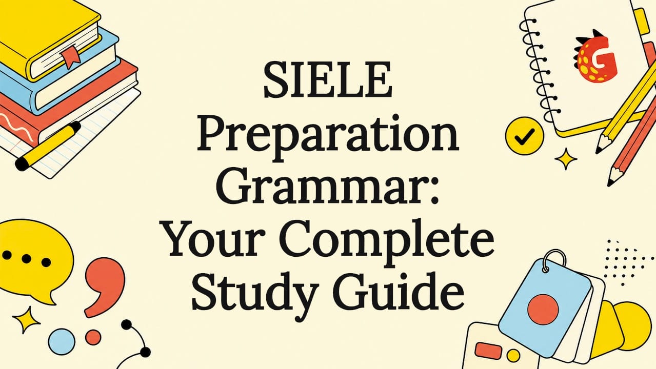 Decorative Spanish grammar illustration for title card