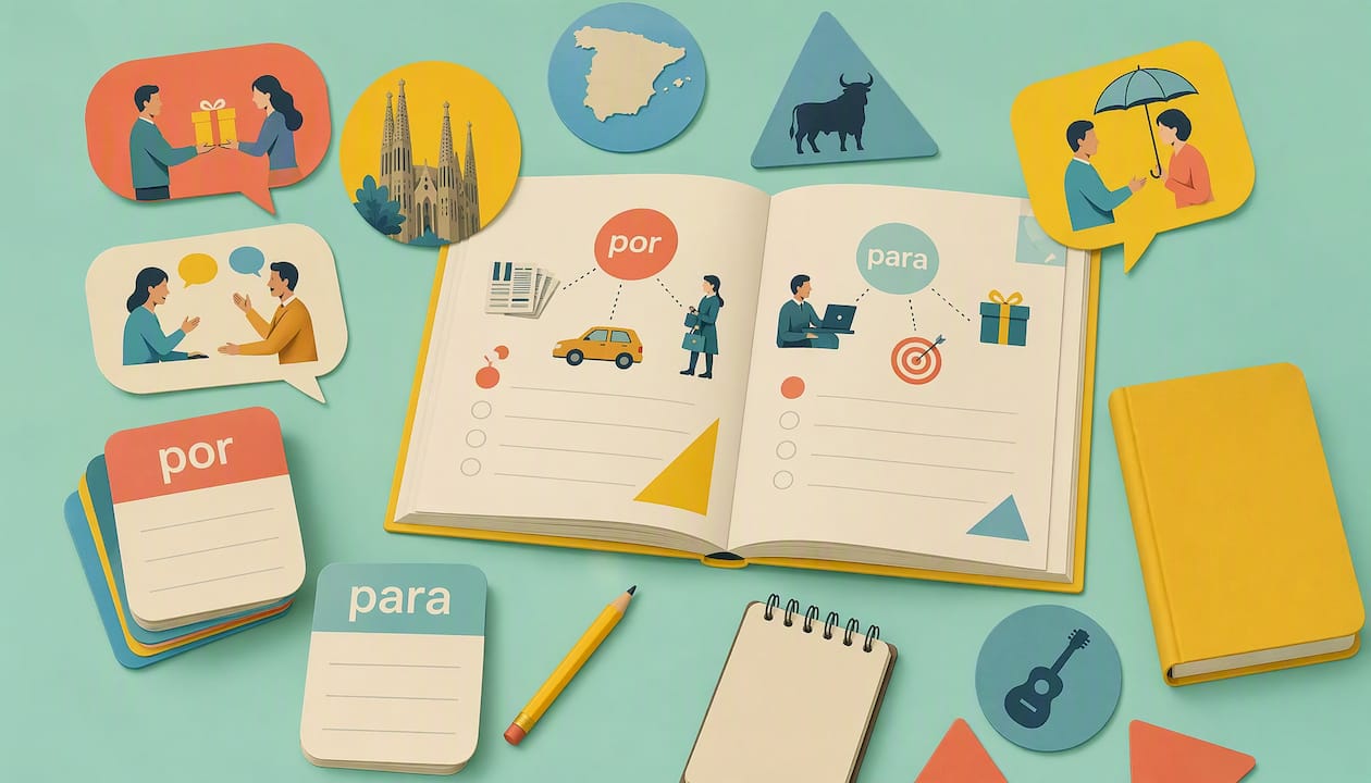 Illustration of cultural context in Spanish grammar exercises
