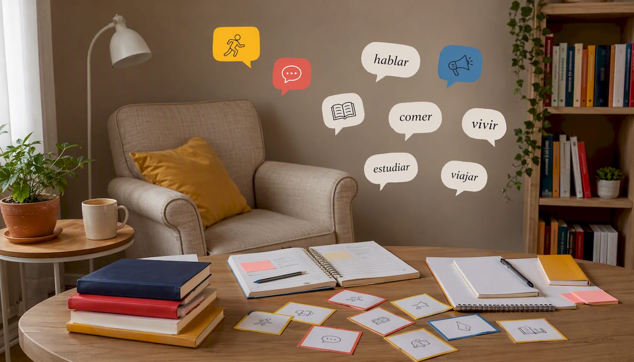 Spanish infinitive clause study materials illustration