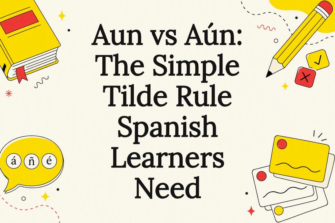 Decorative title card illustration for Spanish tilde grammar