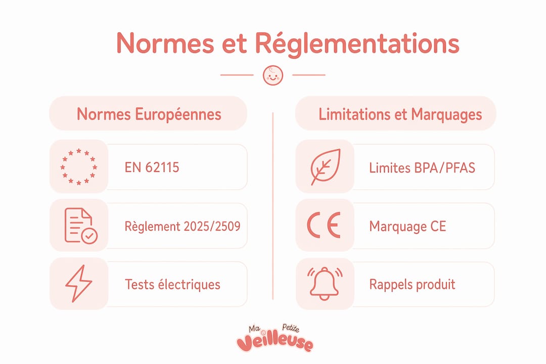 Infographie : panorama des normes et réglementations applicables aux jouets lumineux