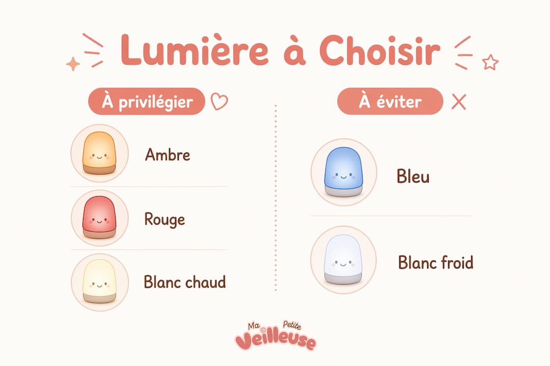 Infographie : comment bien choisir la lumière d’une veilleuse pour enfant