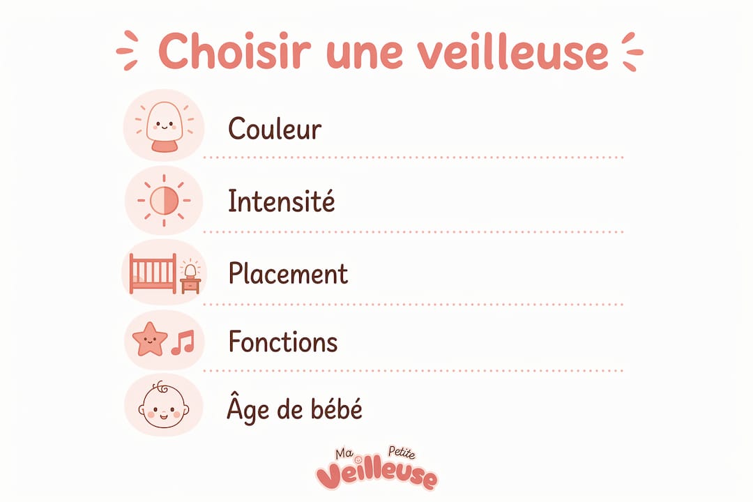 Infographie : les points clés pour bien choisir une veilleuse pour bébé