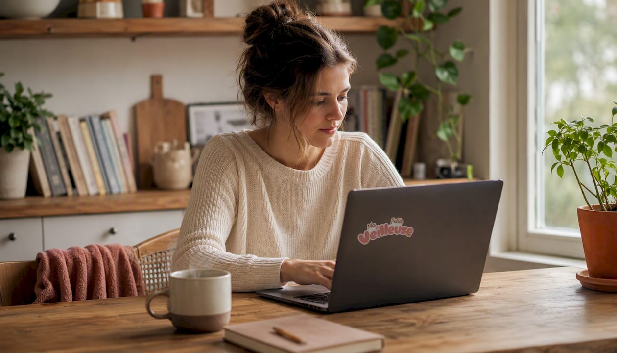 Des mains qui parcourent des sites à la recherche d'une veilleuse pour la nuit