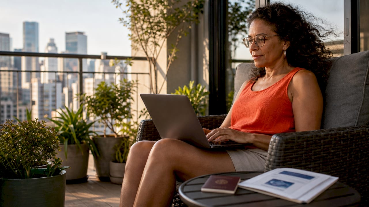 Woman scheduling Global Entry interview online