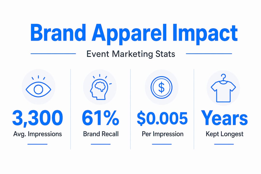 Infographic highlighting branded apparel event marketing stats