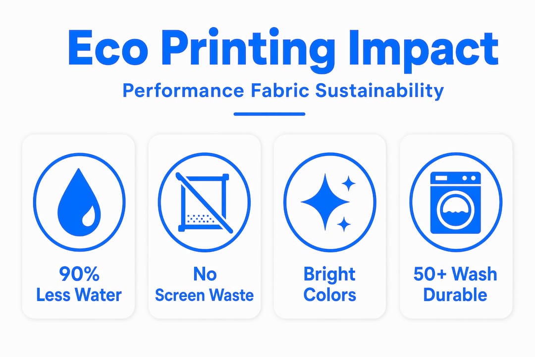 Infographic comparing sustainability stats of fabric printing