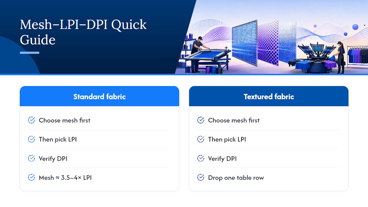 Diagram showing mesh, LPI and DPI relationships