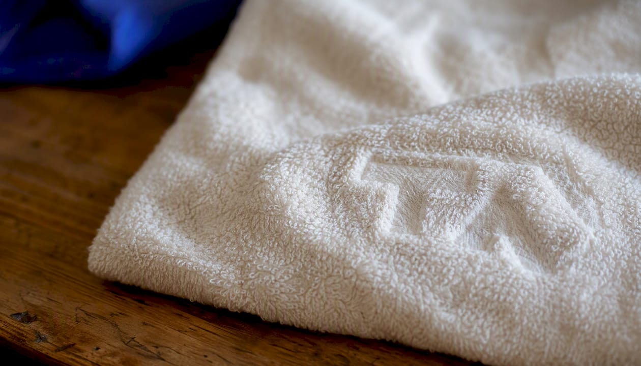 Close-up of cotton fleece fabric texture