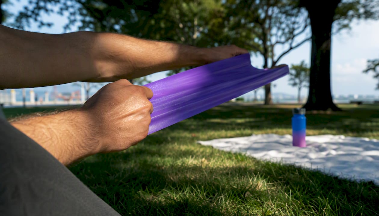 Hand stretching resistance band for wellness