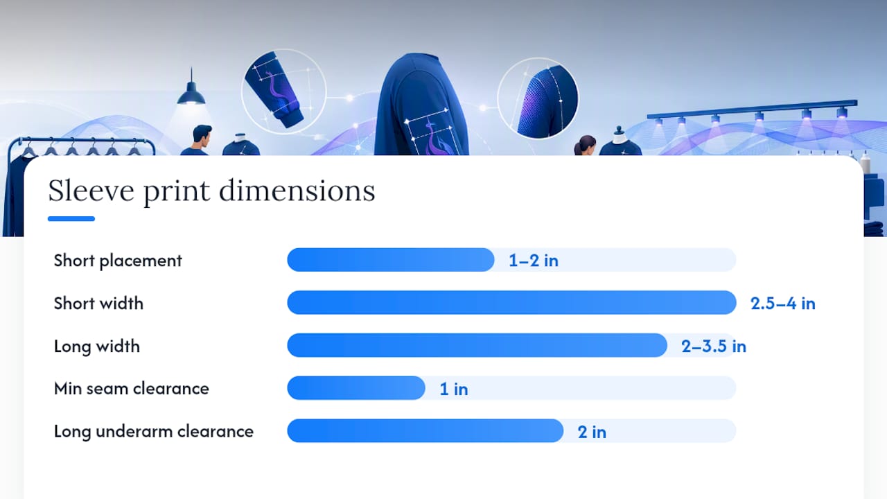 How do you measure sleeve print size and placement? — overview diagram