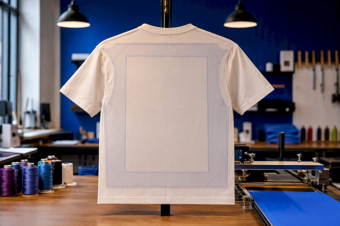 T-shirt back with print placement template