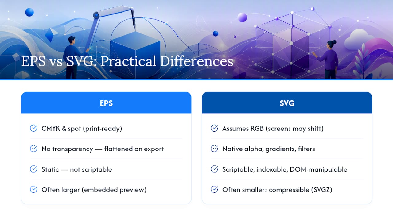 EPS and SVG workflow differences comparison