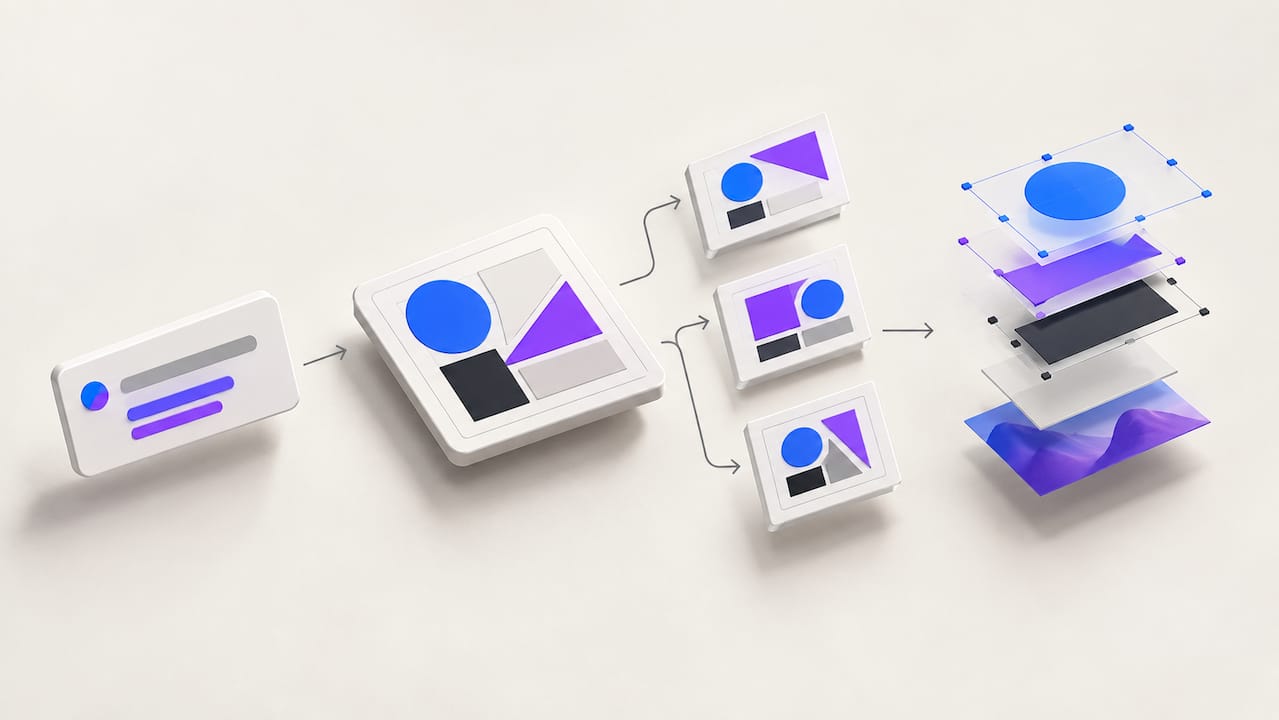AI prompt becoming editable design layers