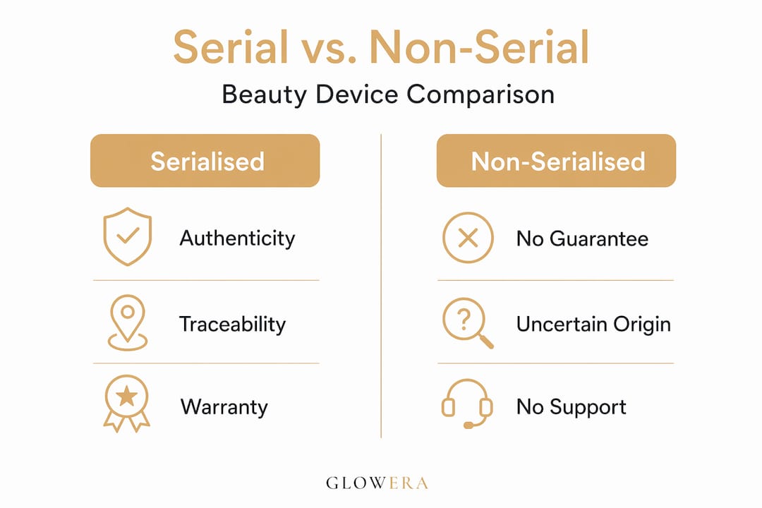 Infographic comparing serialised and non-serialised devices