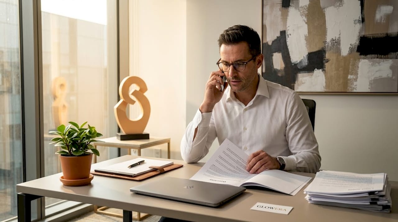 Man checking warranty about beauty device