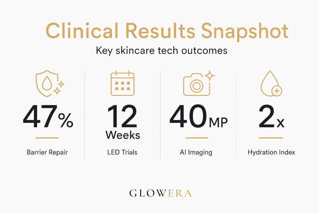 Infographic with clinical skincare trial results snapshot