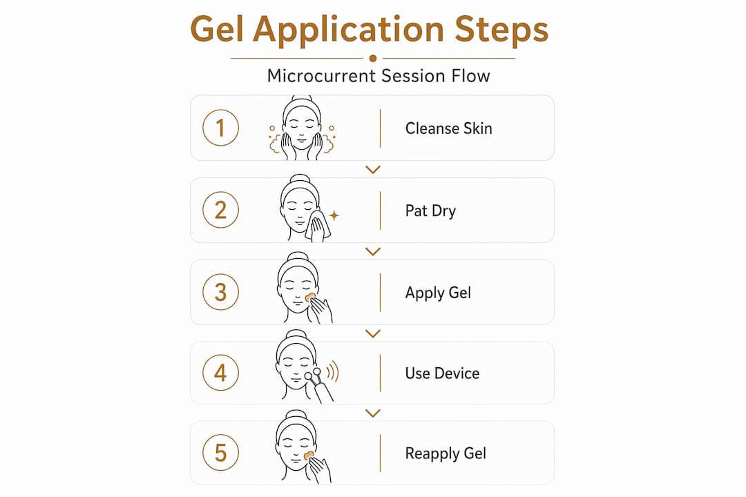 Infographic of gel application process steps