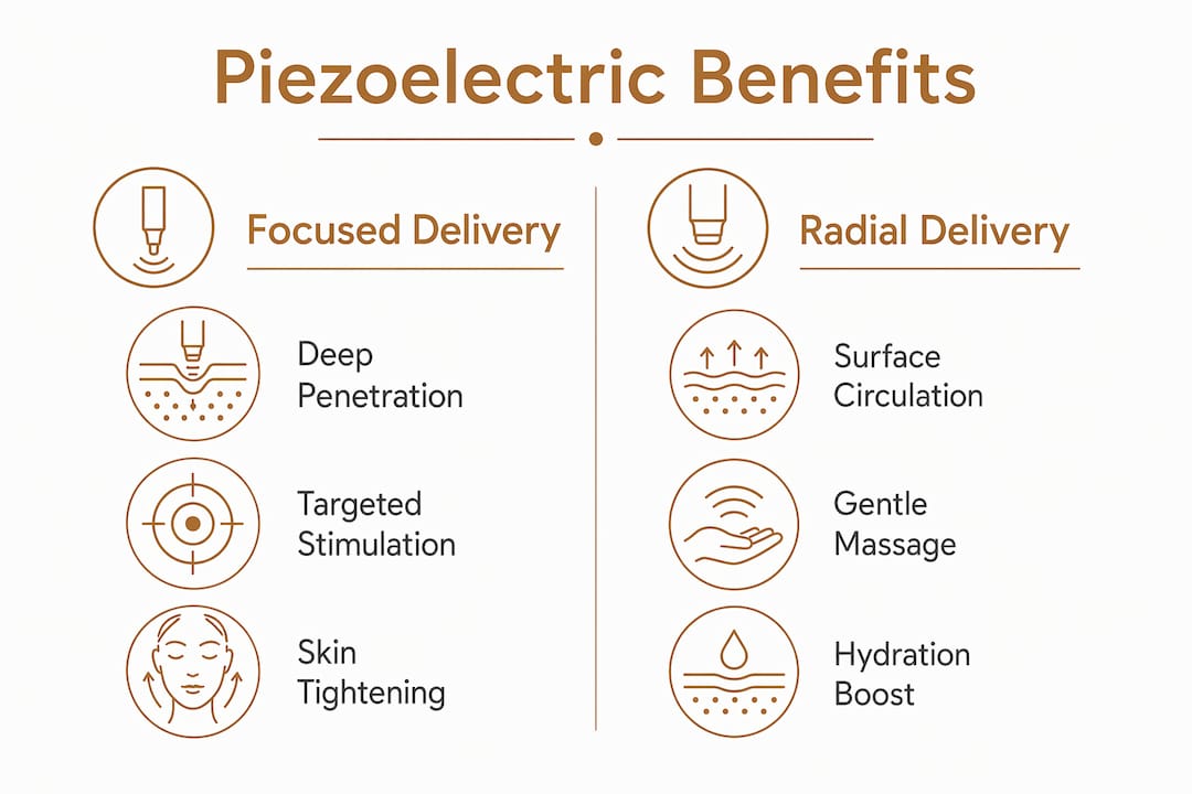 Infographic comparing focused vs radial delivery benefits