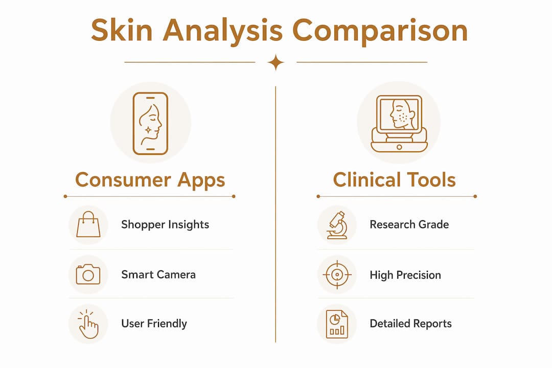 Infographic comparing consumer and clinical skin analysis