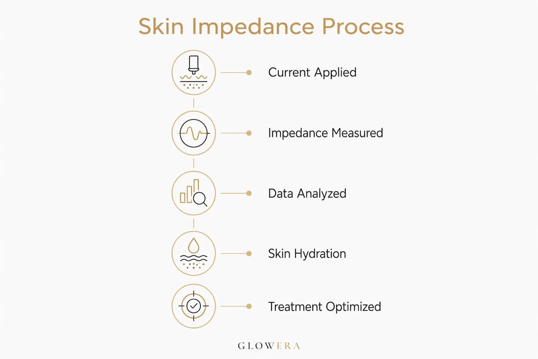 Infographic showing skin impedance technology process steps