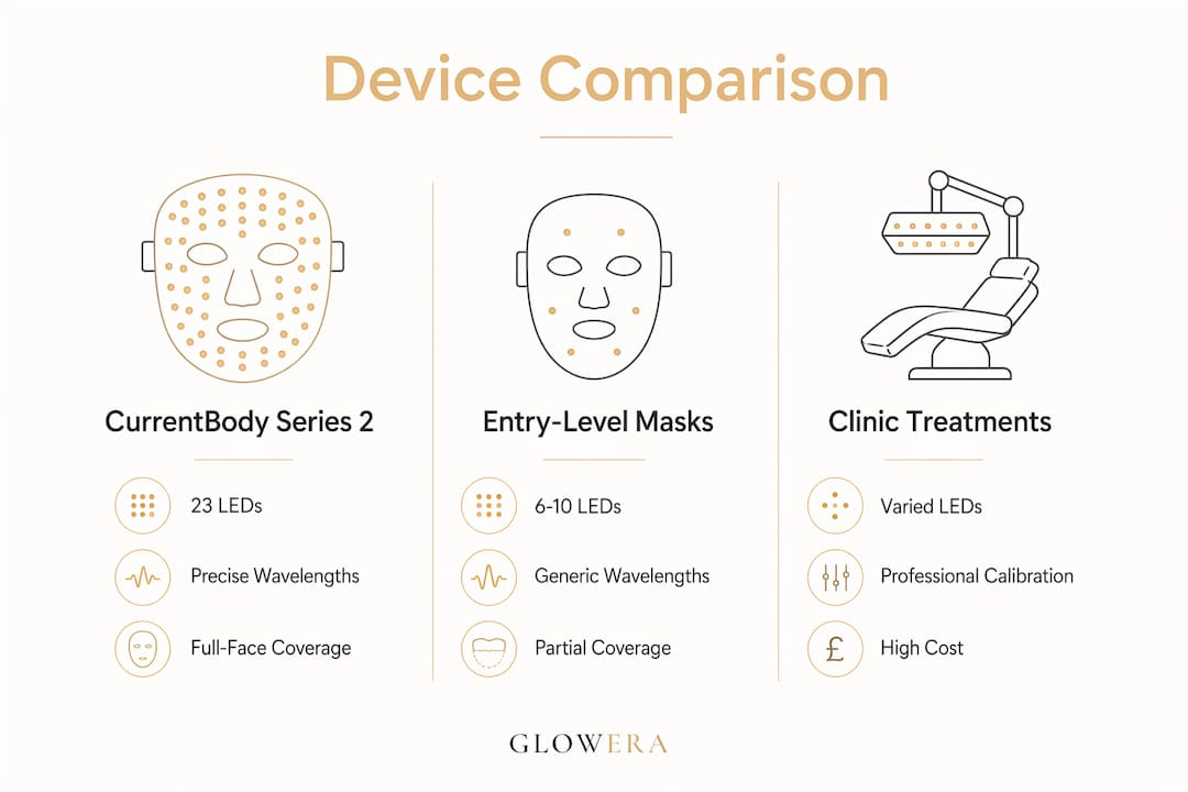 Infographic comparing CurrentBody to other LED devices