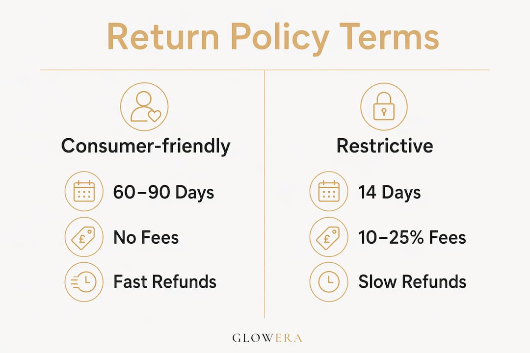 Infographic comparing two types of return policies