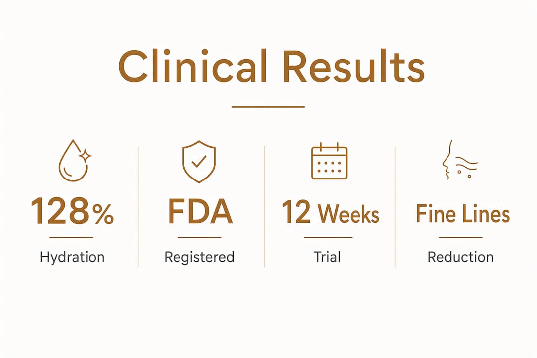 Infographic showing key clinical results of Shark Beauty devices