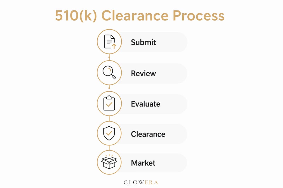 Infographic outlining FDA 510(k) clearance steps