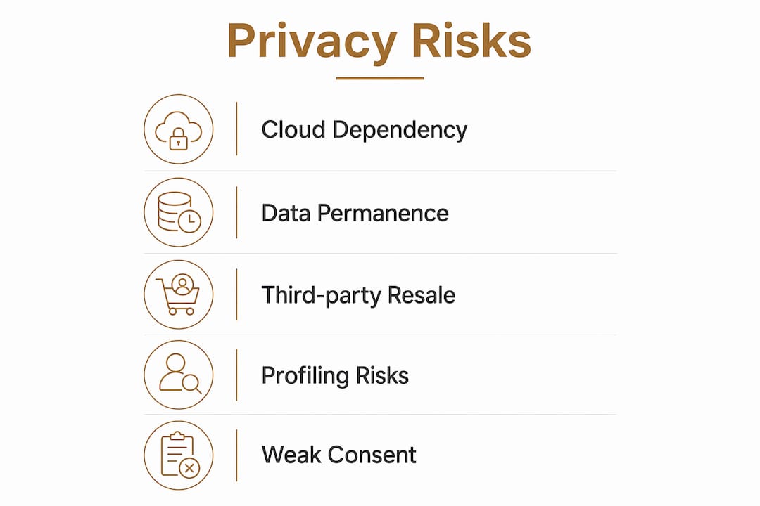 Infographic showing key technical privacy risks