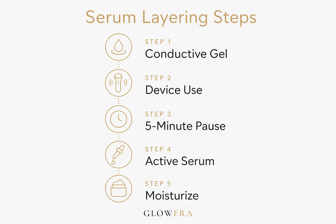 Infographic of serum layering routine steps
