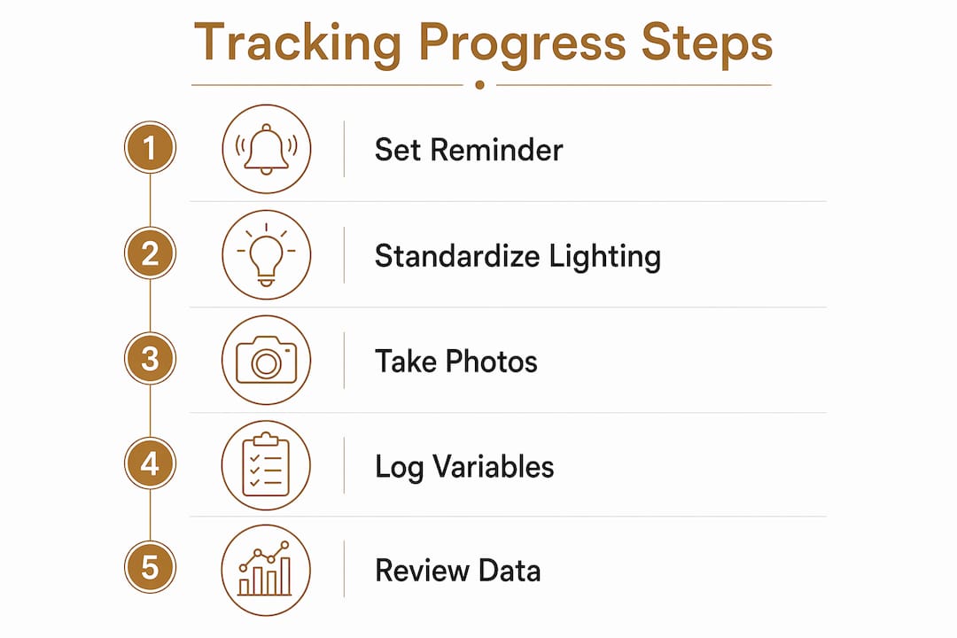 Infographic outlining steps to track skincare progress