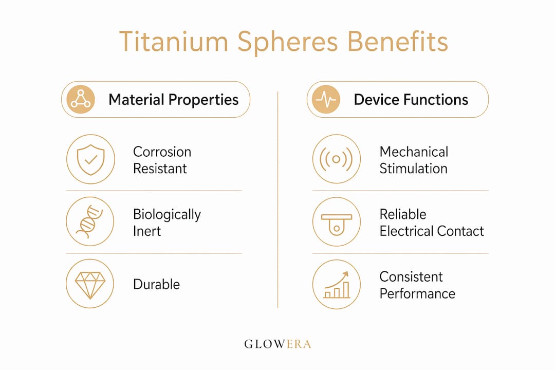 Infographic comparing titanium spheres benefits