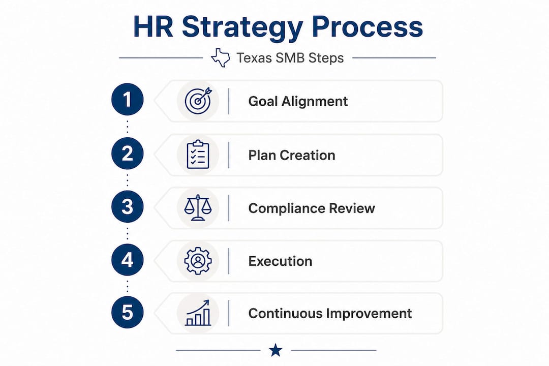 HR strategy step flow for Texas SMBs