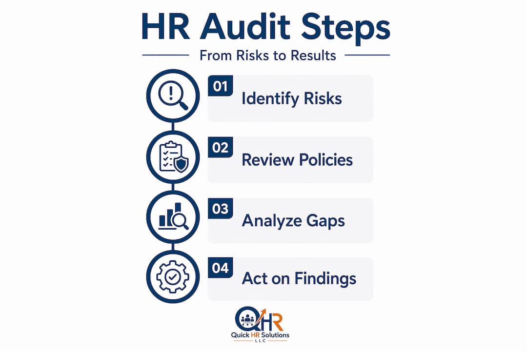 Infographic showing four main HR audit steps