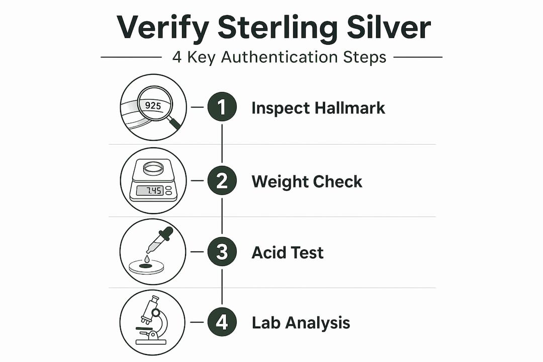 4-step sterling silver authentication infographic