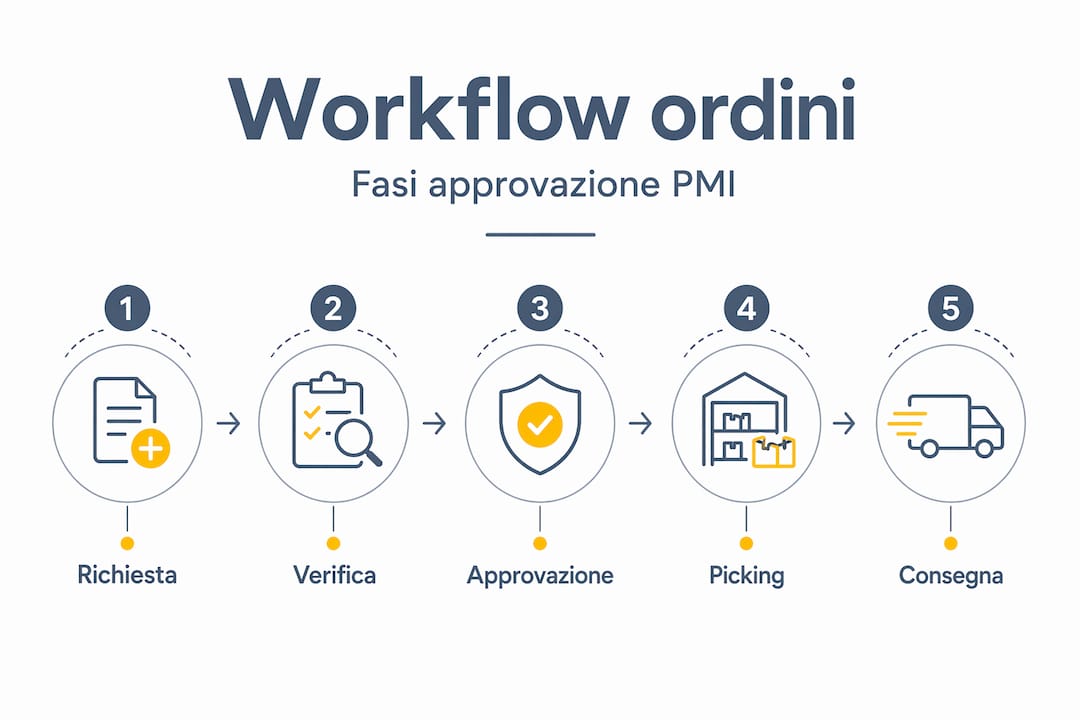 Infografica: le tappe fondamentali del processo di gestione degli ordini