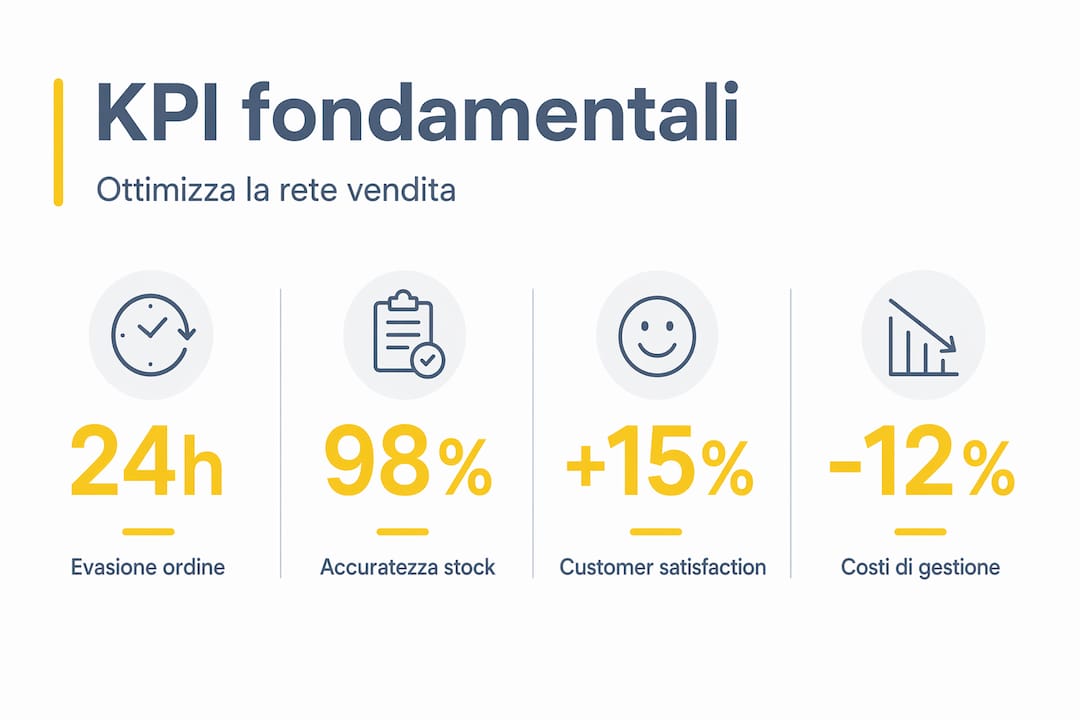 Grafico riepilogativo con i principali indicatori di performance della forza vendita