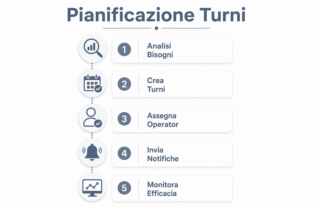 Schema illustrativo del processo di pianificazione dei turni in magazzino