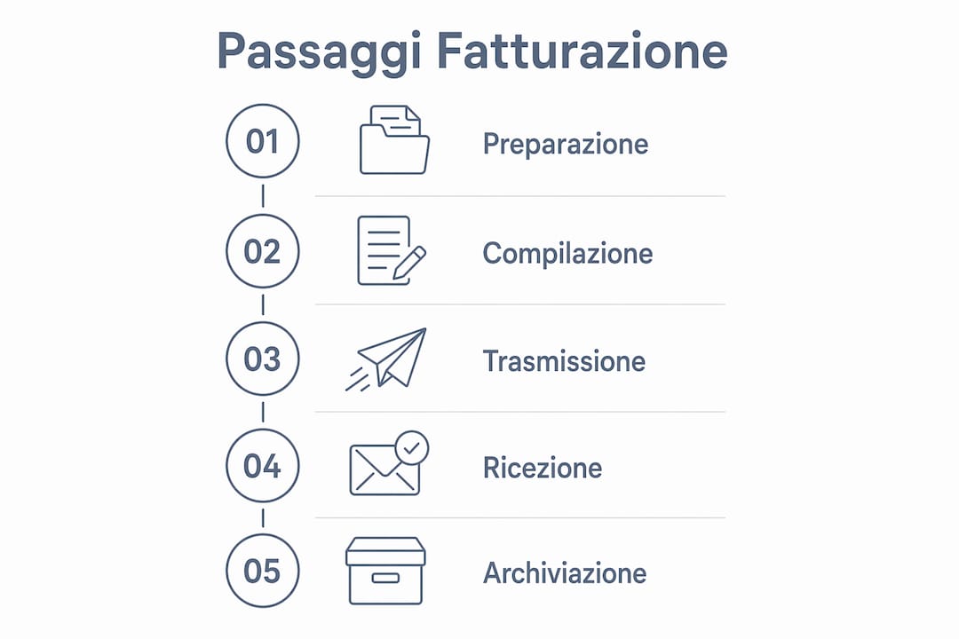 Infografica: tutte le fasi della fatturazione elettronica spiegate passo dopo passo