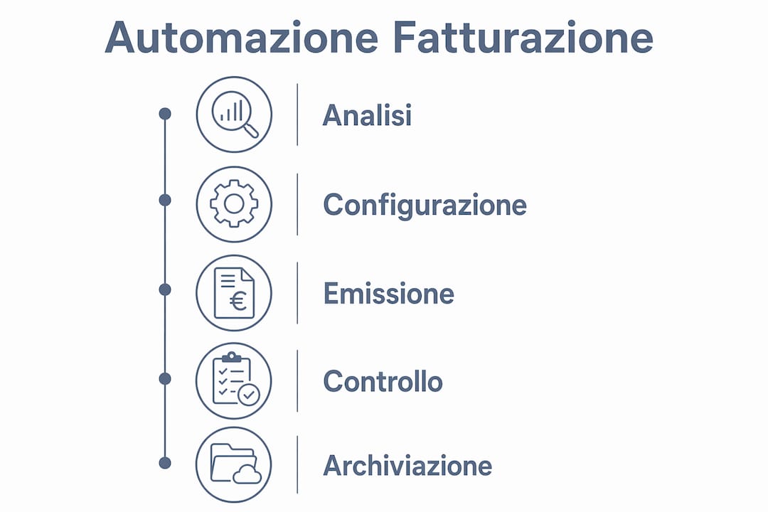 Scopri con questa infografica i 5 step fondamentali per automatizzare il processo di fatturazione.