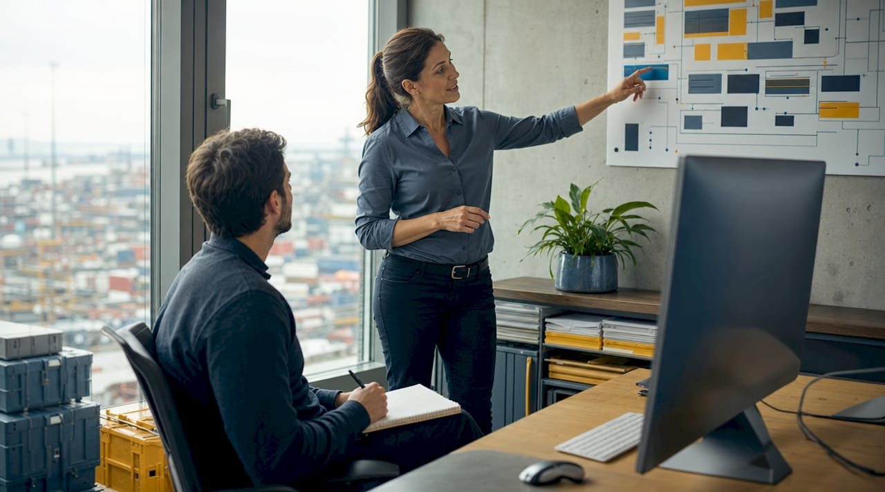 Colleghi che si confrontano sulle strategie di lavoro in ufficio